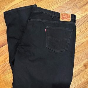 Levis 550 Black 100% Cotton Denim Jeans Size 54 X 32-Rise is 16”-True to Size